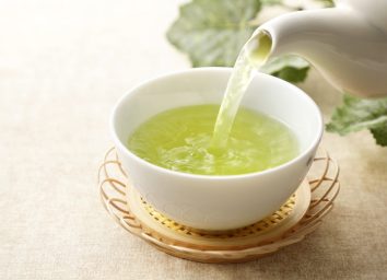 green tea being poured