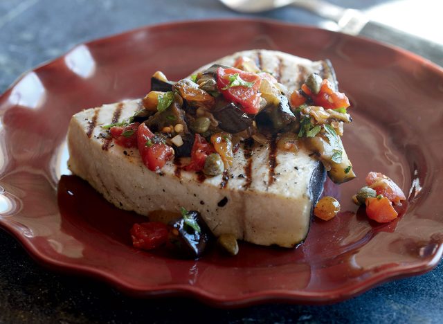 Paleo grilled swordfish with caponata