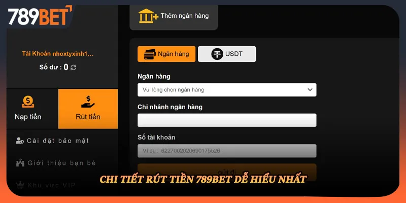 Chi tiết rút tiền 789BET dễ hiểu nhất